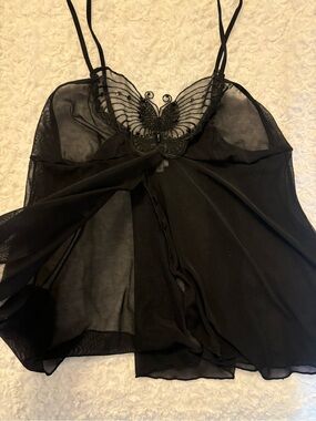 vintage Rampage open front butterfly mesh tank
